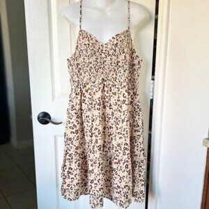 Mittoshop Animal Print Spaghetti Strap Smocked Dress